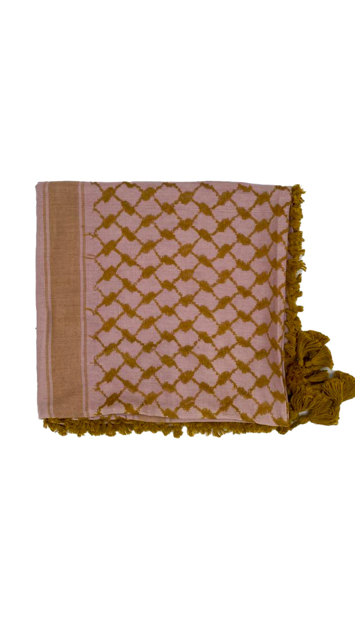 Soft Pink X Cumin Palestinian Keffiyeh