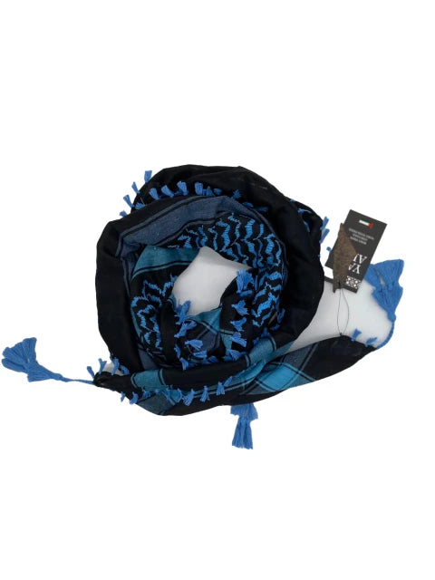 Black X Light Blue Palestinian Keffiyeh