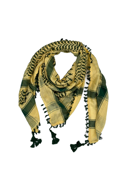 Sandy Yellow X Deep Green Palestinian Keffiyeh