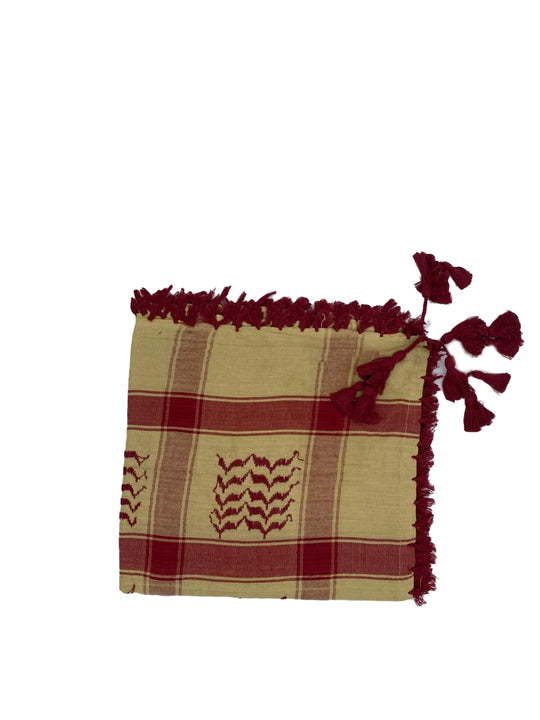 Sandy Yellow X Deep Red Palestinian Keffiyeh