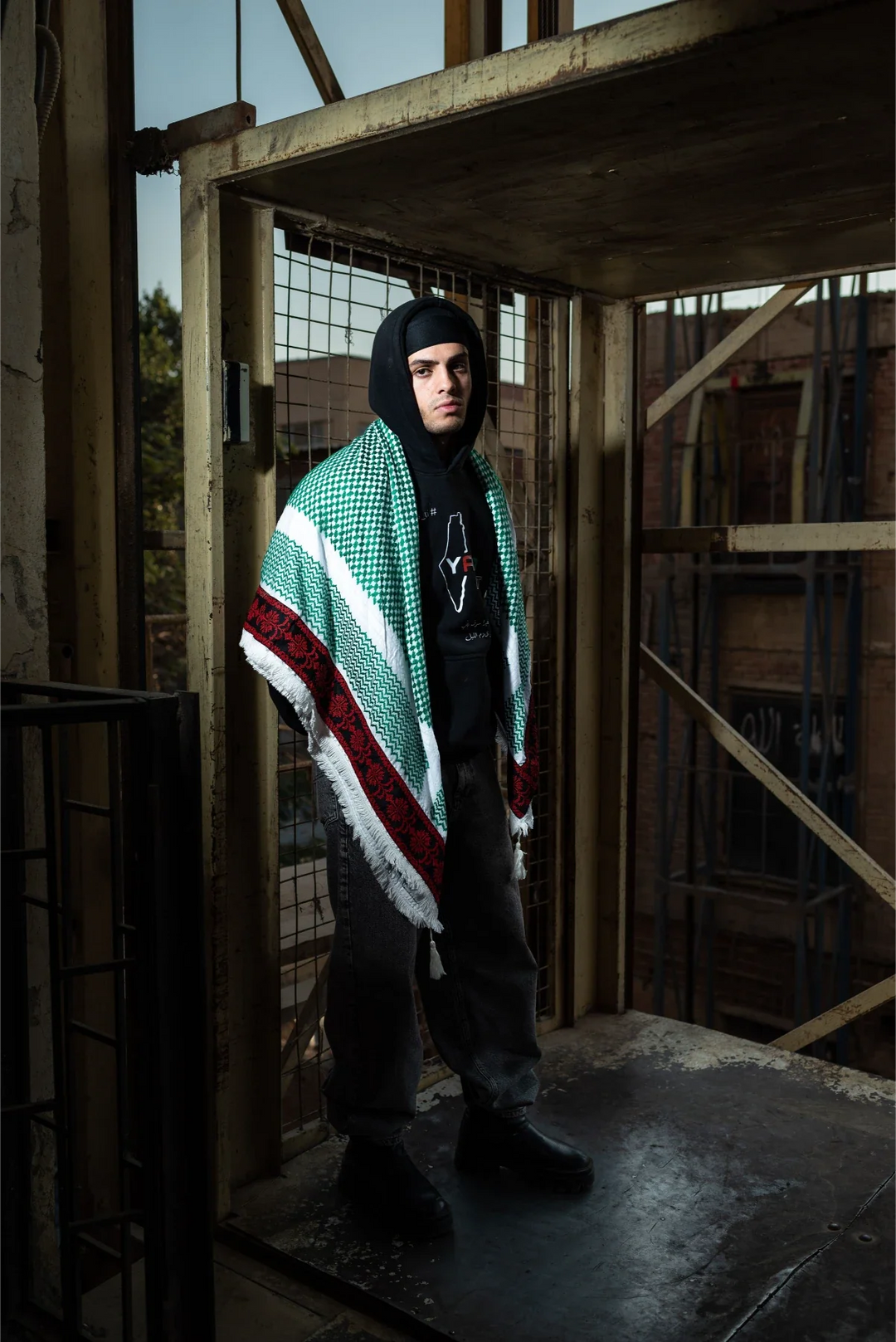 Premium Embroidered Kuffiyeh — Green Heritage Edition